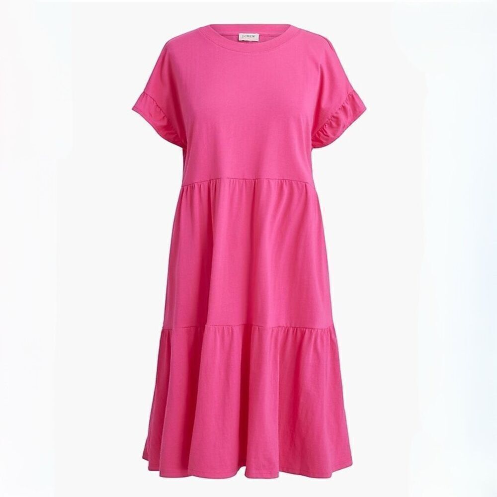 J. Crew Women’s Large Flutter-sleeve T-shirt dress Pink